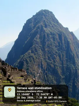 Machu Picchu stamped with the Card template